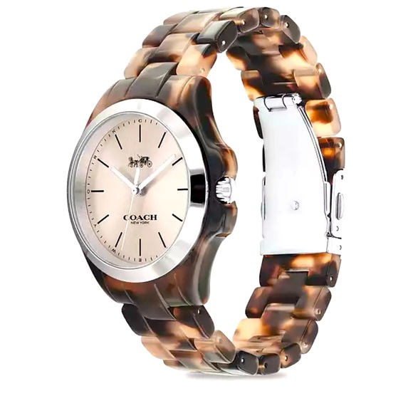 New!! Coach Pink Tortoise bracelet watch - Picture 2 of 5